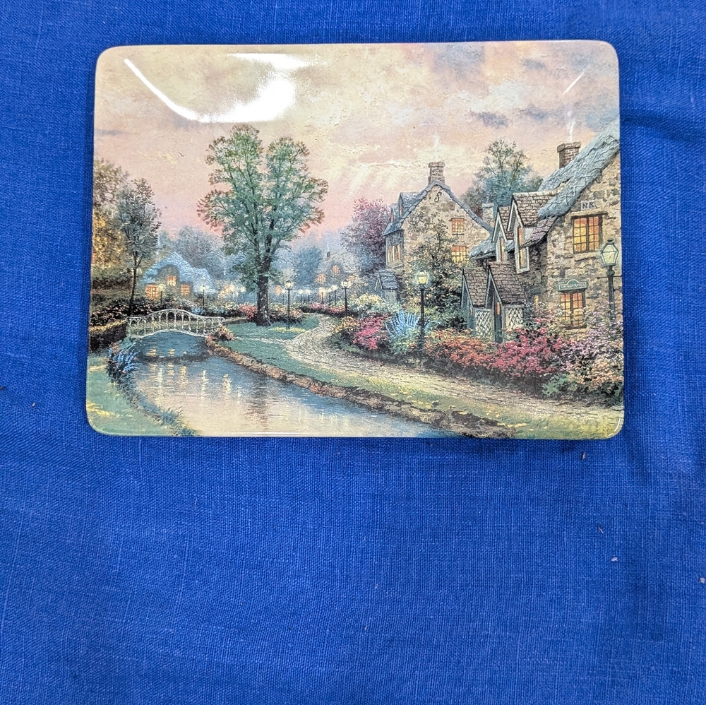 Thomas Kinkade's Limited Edition "Lamplight Lane" Rectangular Plate